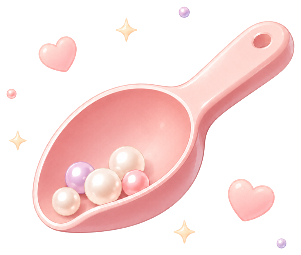 Colher scoop com pérolas